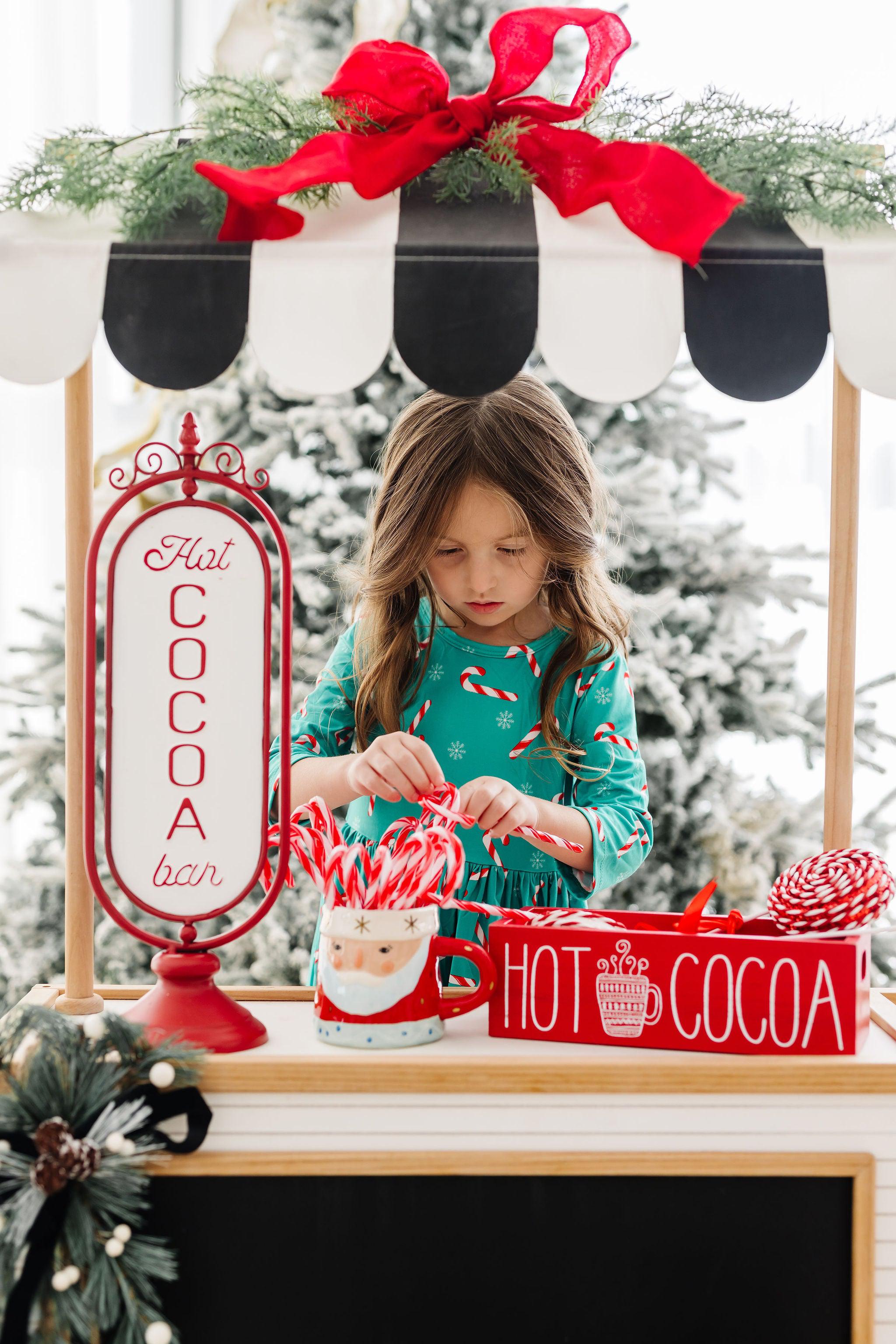 Christmas Candy 3/4 Sleeve Pocket Twirl Dress