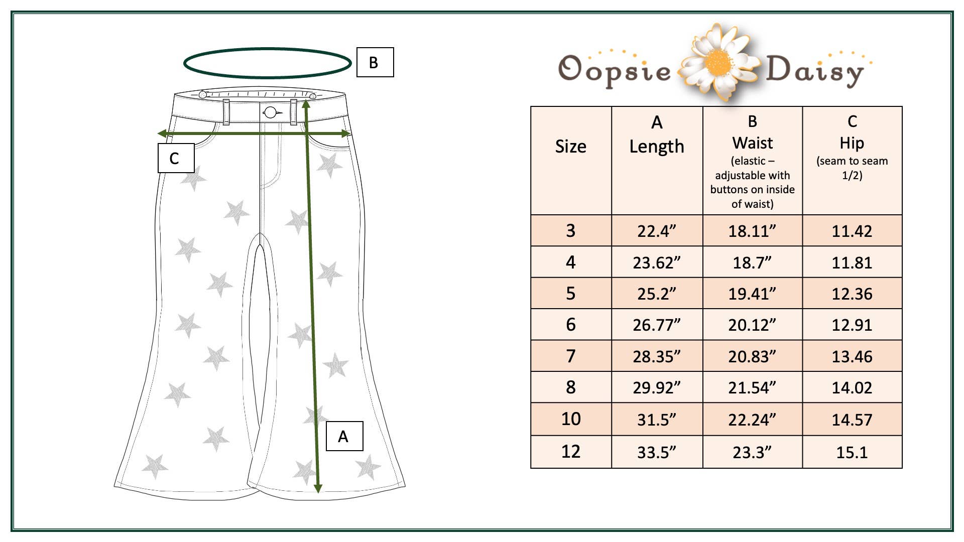 Kids Faded Star Flare Light Wash Denim Jean Pant