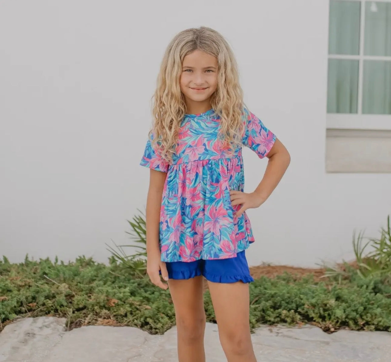 Tropical Floral Spring Short Set