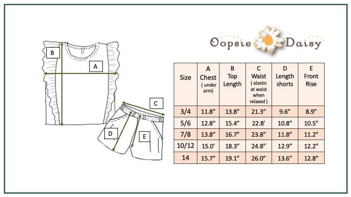 Kids White & Teal Floral Ruffle Spring Summer Short Set