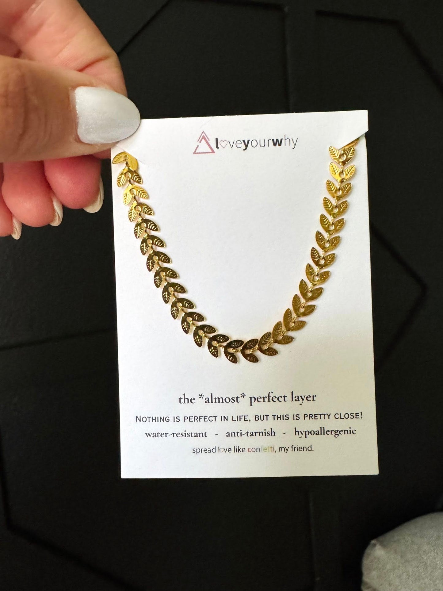 Water-Resistant Leaf Necklace