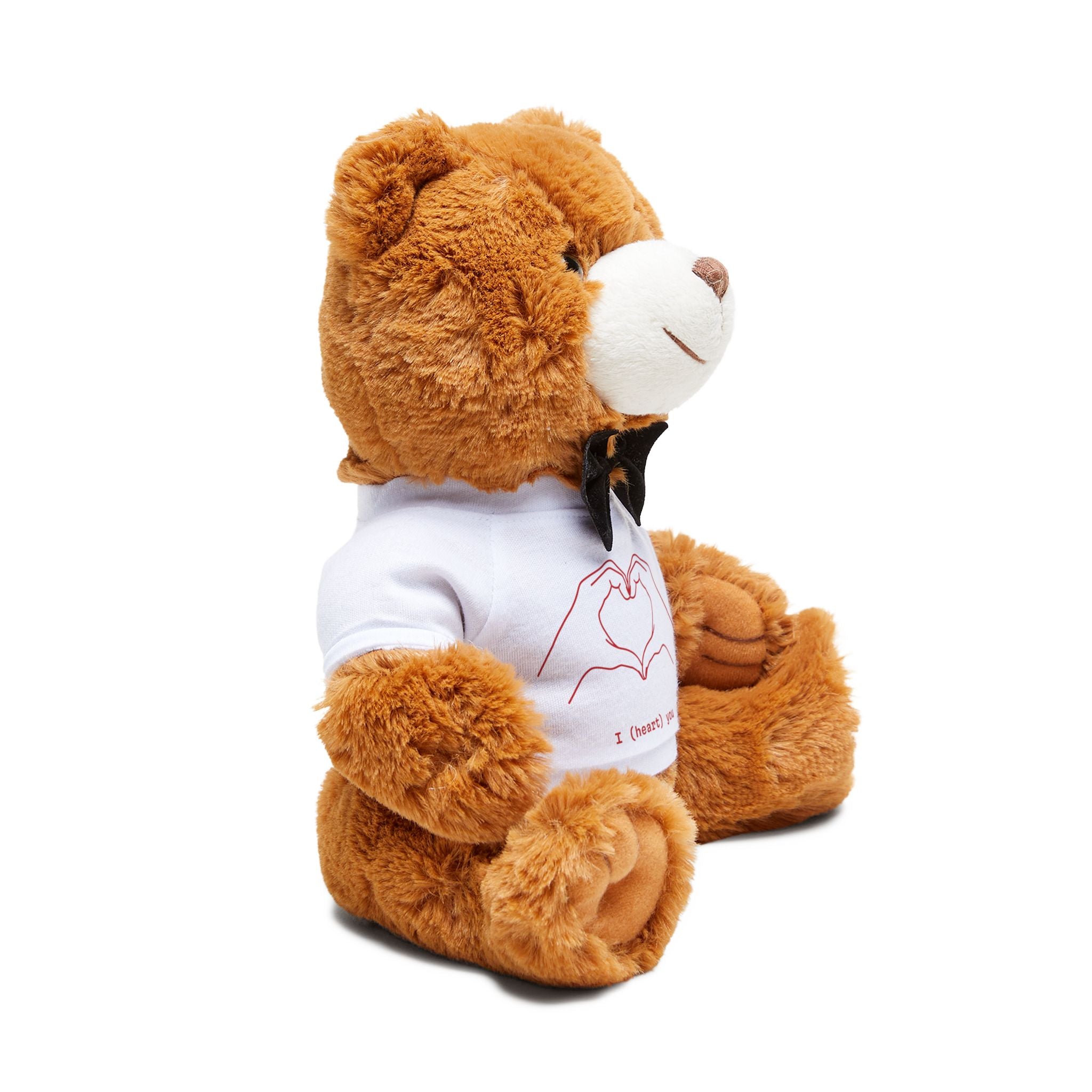 Plush Teddy Bear with Heart T‑Shirt – 'I (heart) you' Cute Valentine Gift