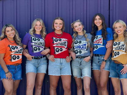 Go Mascot Go Pennant Customizable Tee