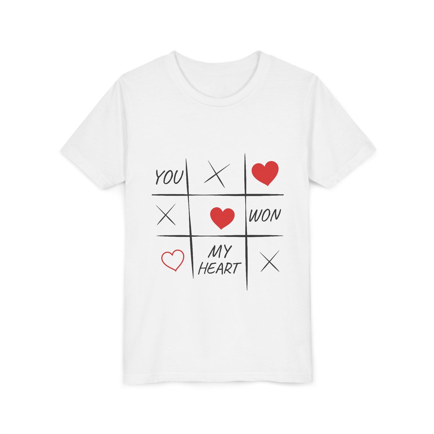 Youth Tee - "You Won My Heart" Tic-Tac-Toe Kids Valentine Shirt