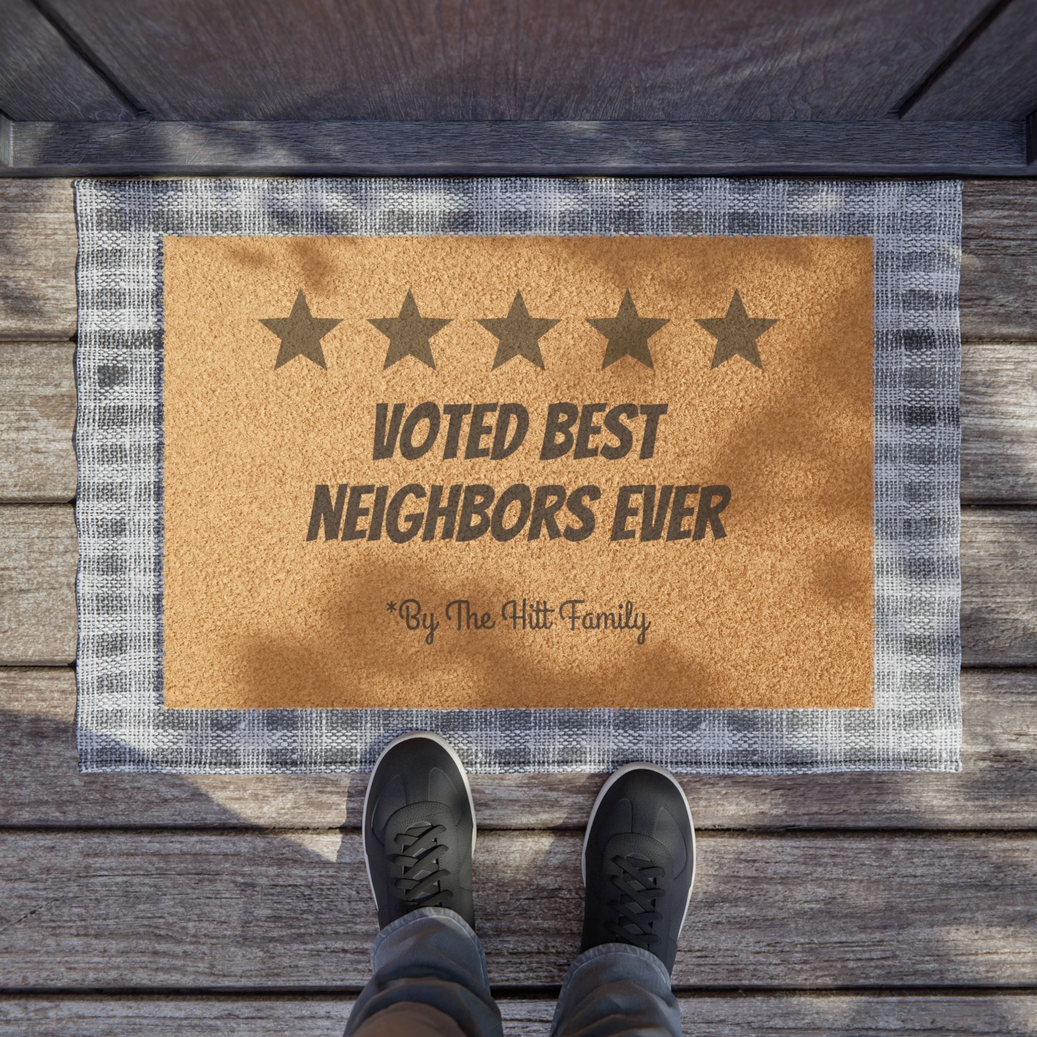 Best Neighbor Doormat — 'The Hitt Home' Personalized Welcome Mat