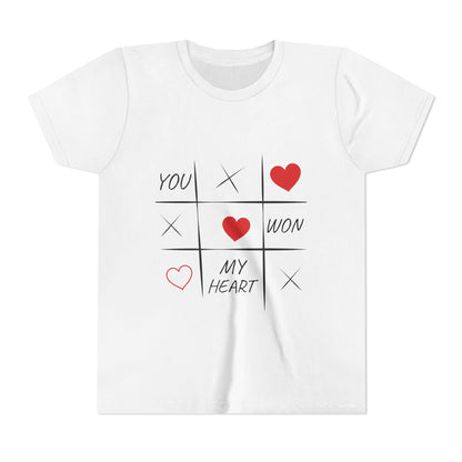 Youth Tee - "You Won My Heart" Tic-Tac-Toe Kids Valentine Shirt