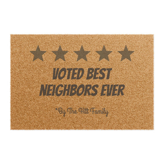 Best Neighbor Doormat — 'The Hitt Home' Personalized Welcome Mat