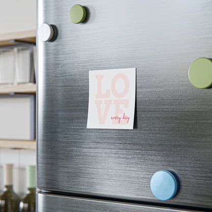 Love Every Day Post-it Note Pads — Pink Inspirational Sticky Notes