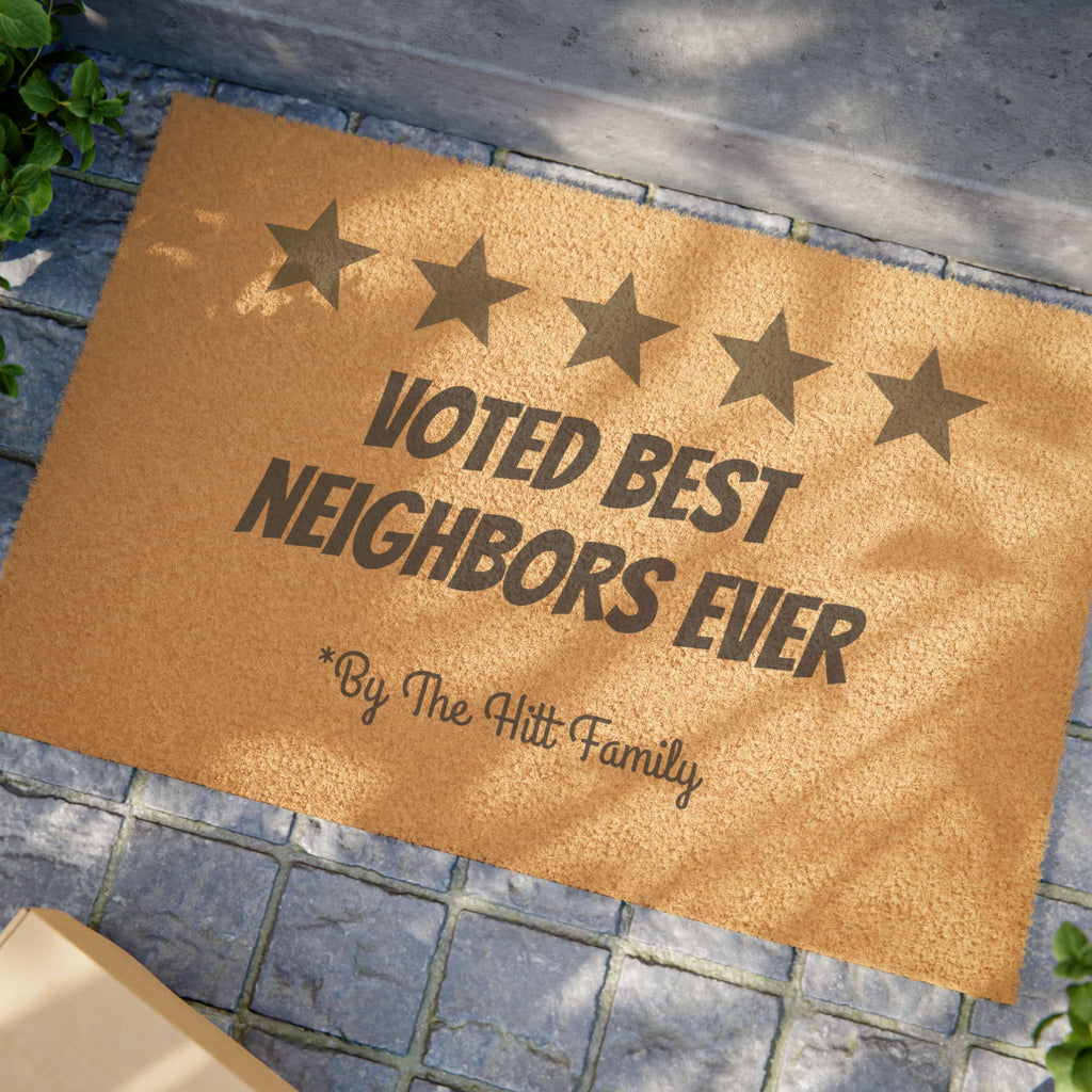 Best Neighbor Doormat — 'The Hitt Home' Personalized Welcome Mat