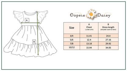 Girls Emma Teal Spring Willow Floral Flutter Sleeve Dress