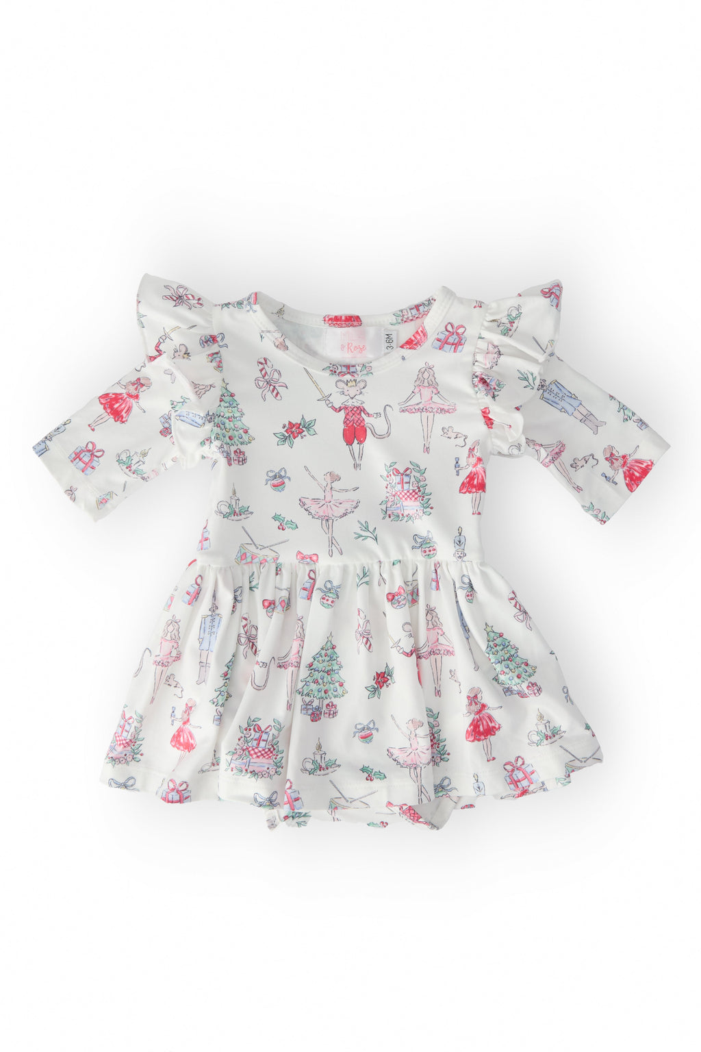 Clara's Christmas Twirl Flutter Bodysuit