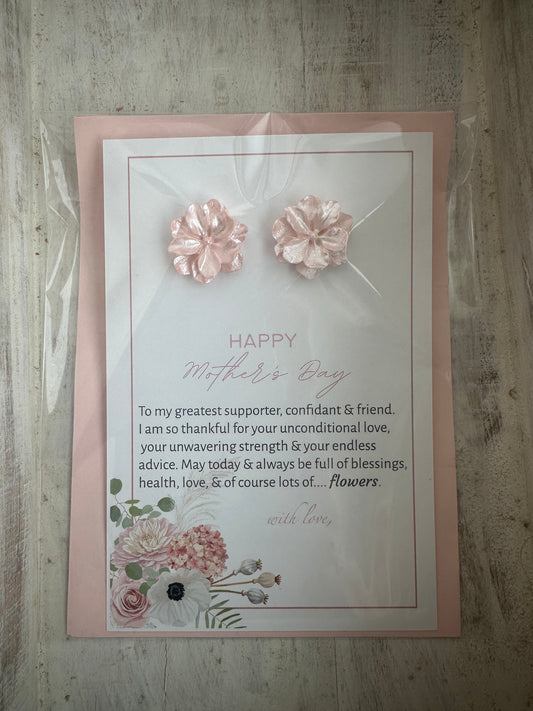 Floral Earring with Mama Greeting Card