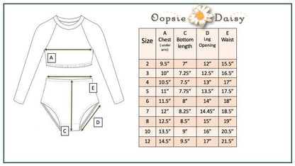 Kids Pink & Black Flamingo 2 Piece Rash Guard Swimsuit